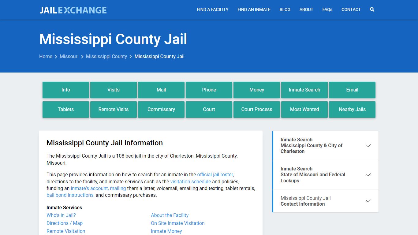 Mississippi County Jail, MO Inmate Search, Information